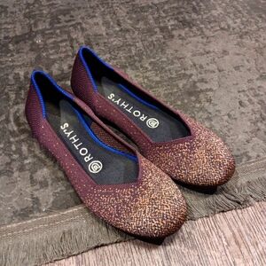 Rothy’s Eggplant Metallic The Flat Round Toe Shoes - Women’s  Retired Rare